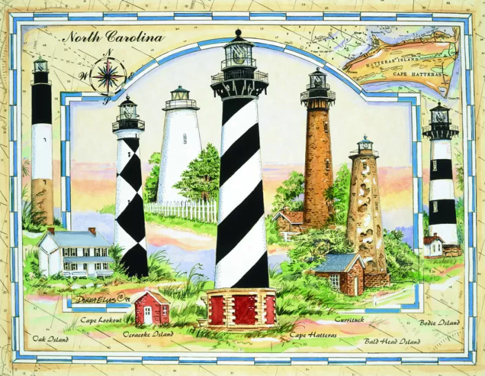 Heritage Puzzle Lighthouse Puzzles*Coastal Lights Of North Carolina Puzzle