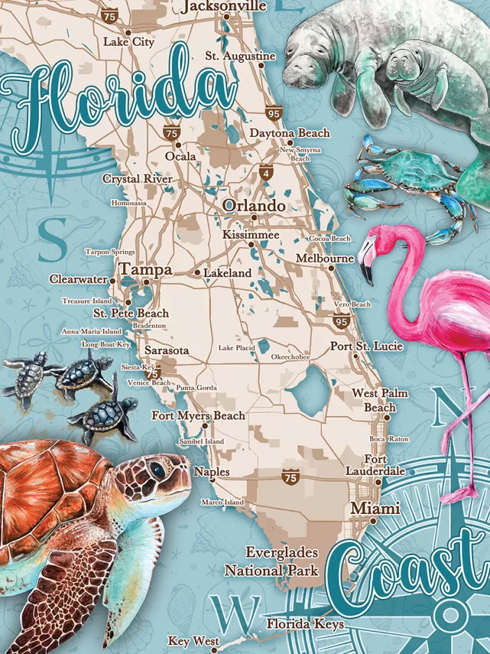 Heritage Puzzle Florida And The Gulf Puzzles*Florida Coast Puzzle