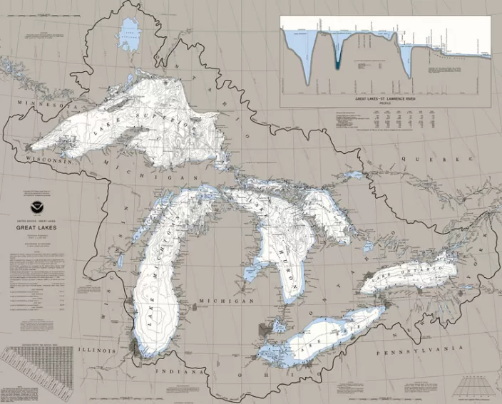 Heritage Puzzle Great Lakes Puzzles*Great Lakes Nautical Chart Map Puzzle