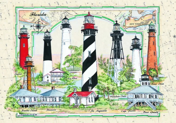 Heritage Puzzle Florida And The Gulf Puzzles*Lighthouses Of Florida Puzzle