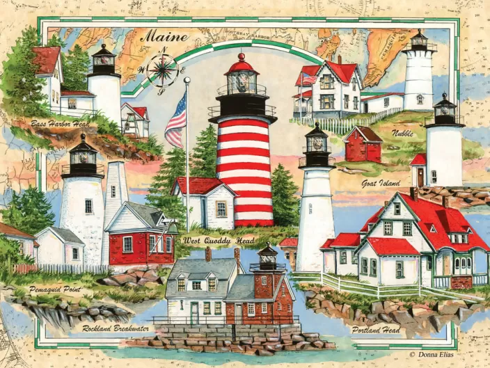 Heritage Puzzle Lighthouse Puzzles*Lighthouses Of Maine Puzzle