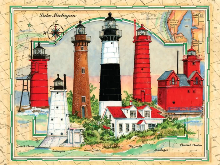 Heritage Puzzle Coastal Puzzles*Lighthouses Of Michigan Puzzle