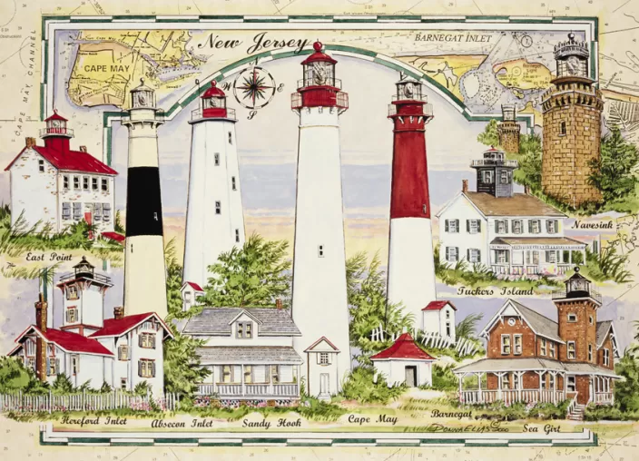 Heritage Puzzle Lighthouse Puzzles*Lighthouses Of New Jersey Puzzle