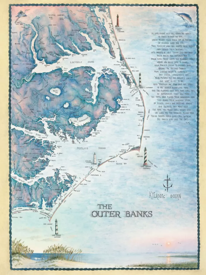 Heritage Puzzle North Carolina Puzzles*Outer Banks Waterways Map Puzzle